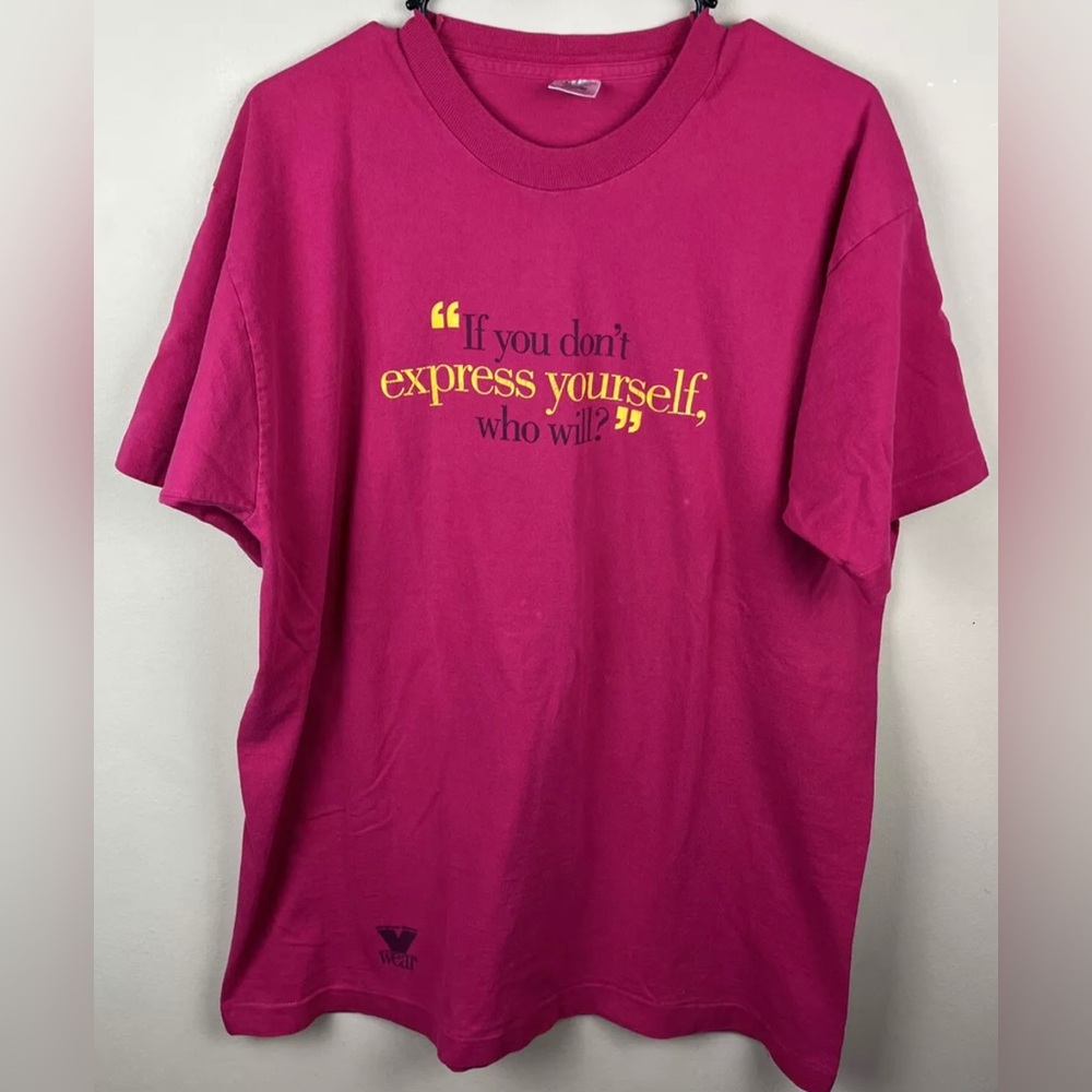 Vintage Virginia Slims Wear TShirt Pink Sz XL Express Yourself Promotional 90s